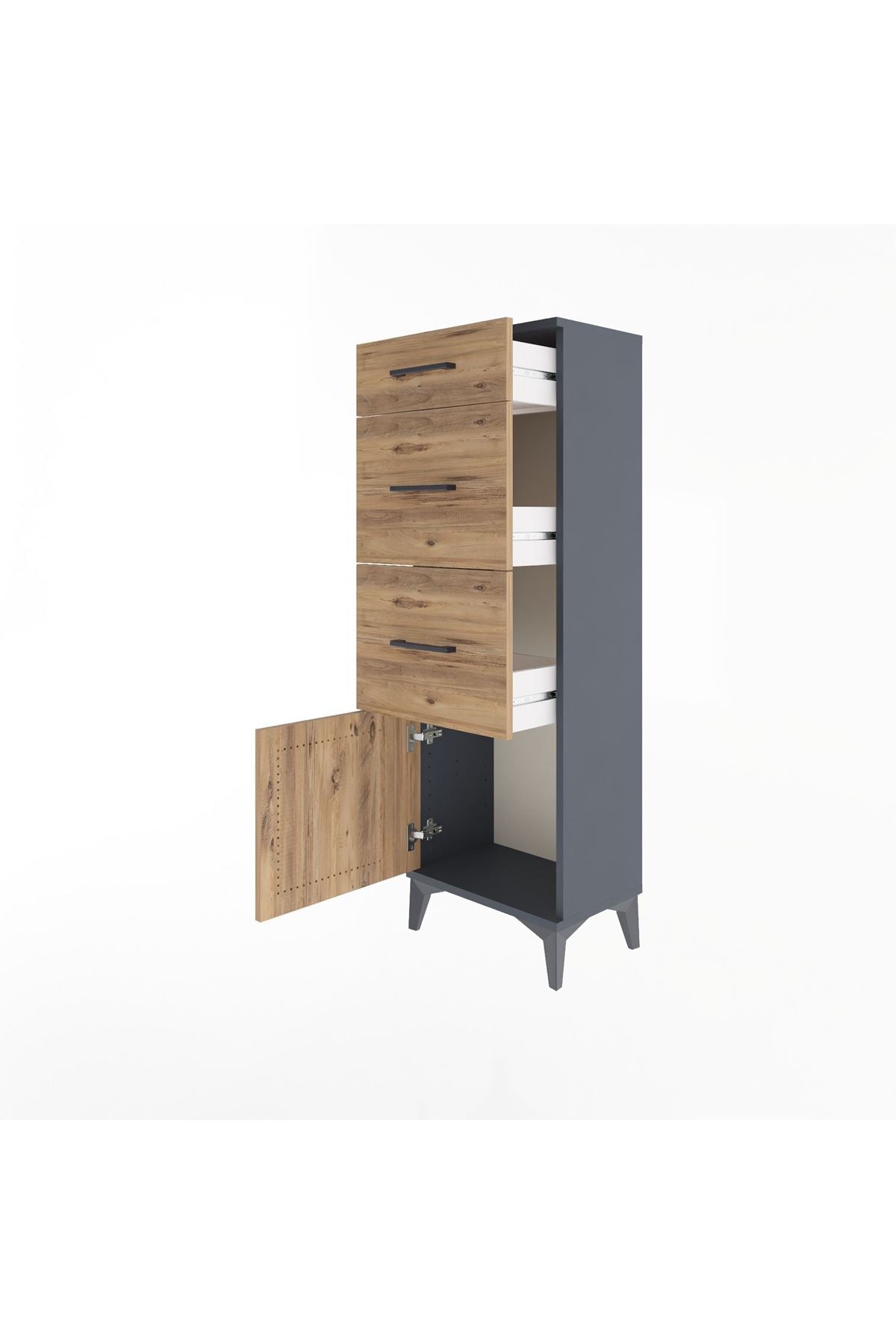 Arges Dolap 3 Çekmeceli Tek Kapaklı 44x30x134 - S16M015V6A