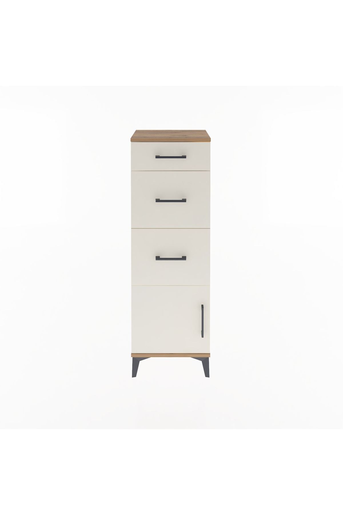 Arges Dolap 3 Çekmeceli Tek Kapaklı 44x30x134 Çam-Aytaşı