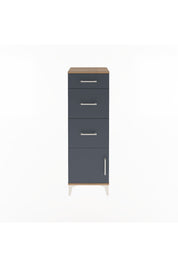 Arges Dolap 3 Çekmeceli Tek Kapaklı 44x30x134 Çam-Antrasit