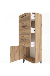 Arges Dolap 3 Çekmeceli Tek Kapaklı 44x30x134 Çam-Çam