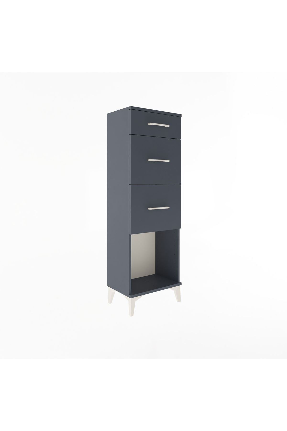 Arges Dolap 3 Çekmeceli 44x30x134 Antrasit-Antrasit