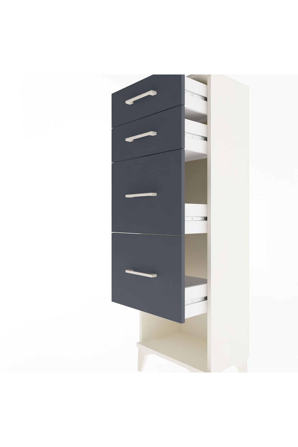 Arges Dolap 4 Çekmeceli 44x30x134 Aytaşı-Antrasit