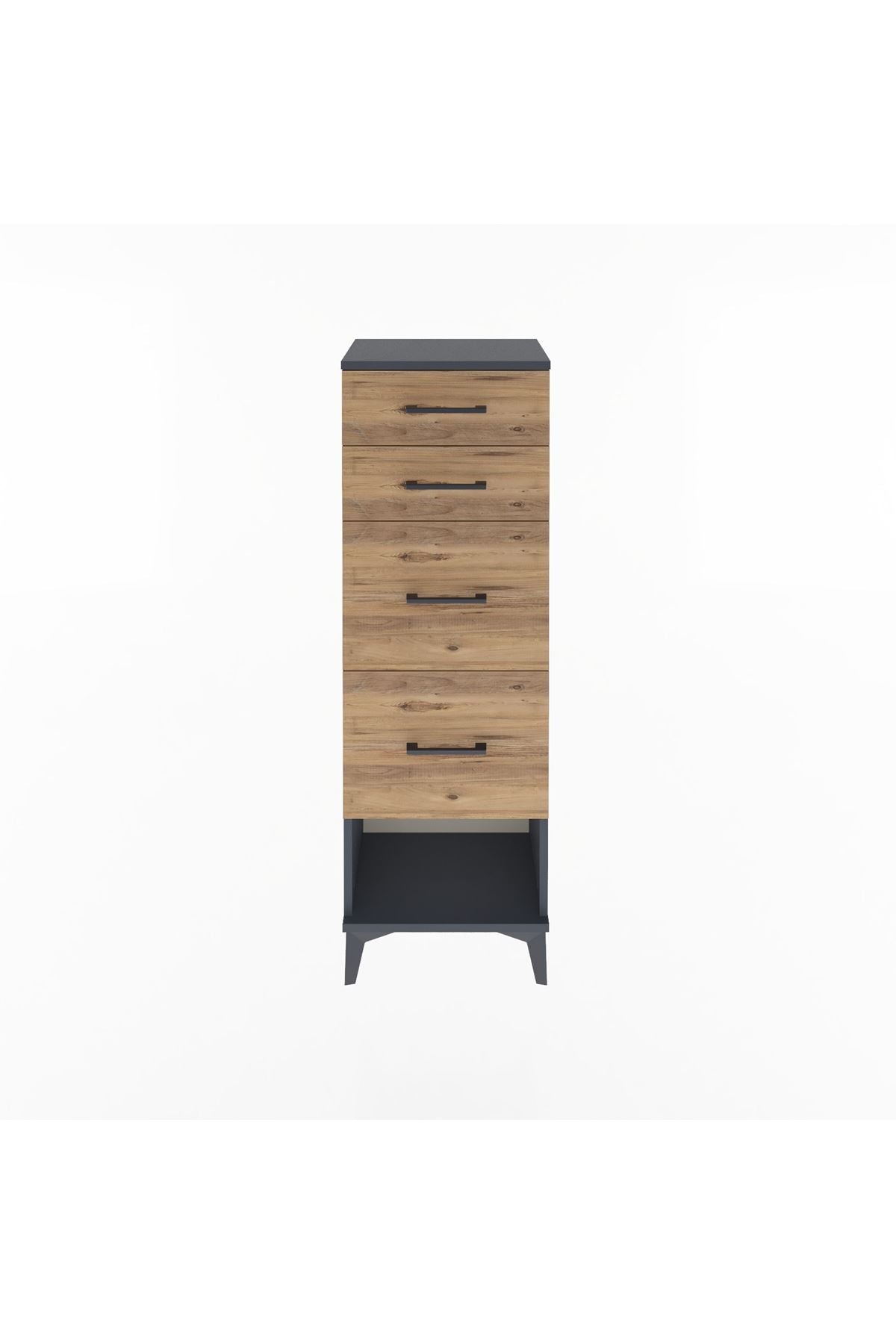 Arges Dolap 4 Çekmeceli 44x30x134 Antrasit-Çam