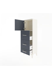 Arges Dolap Tek Raflı 3 Çekmeceli Tek Kapaklı 44x30x134 Aytaşı-Antrasit