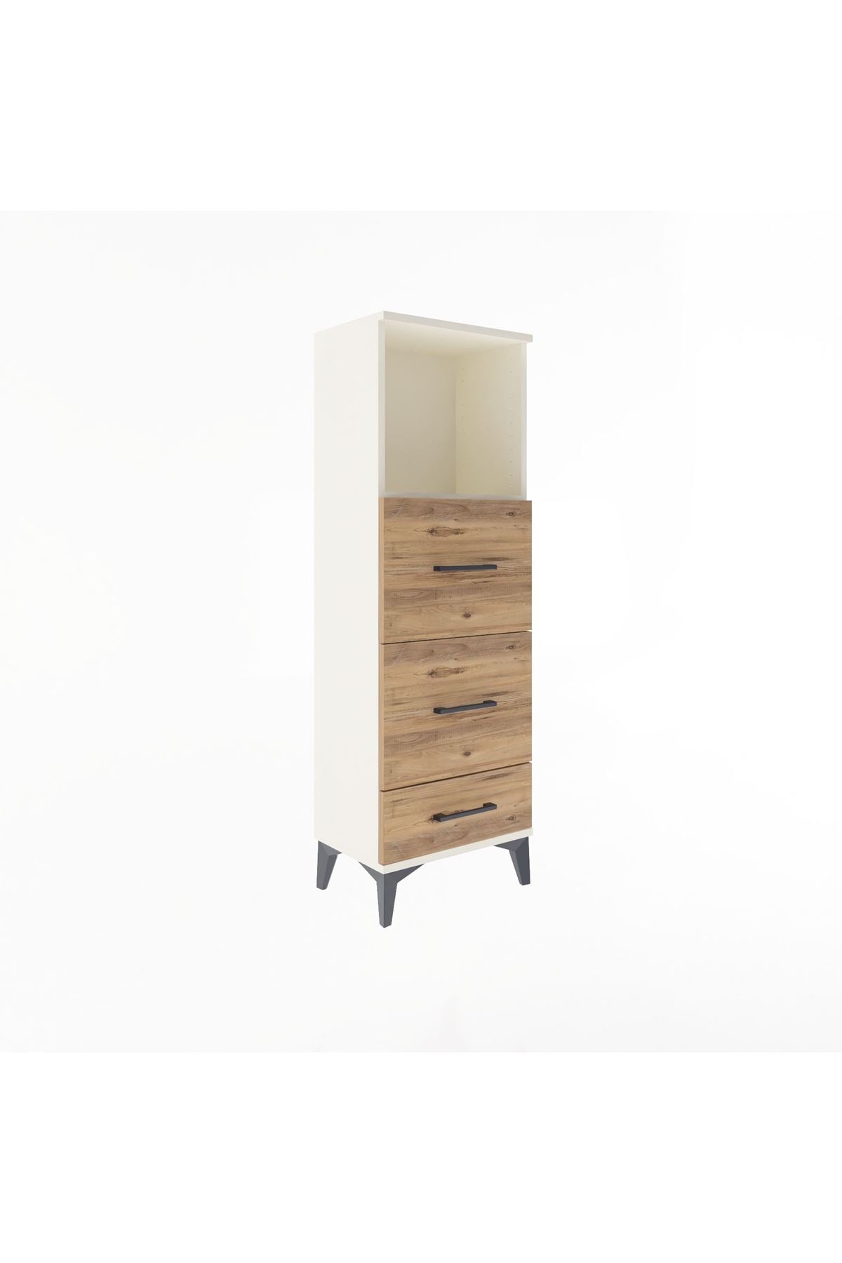 Arges Dolap Tek Raflı 3 Çekmeceli 44x30x134 Aytaşı-Çam