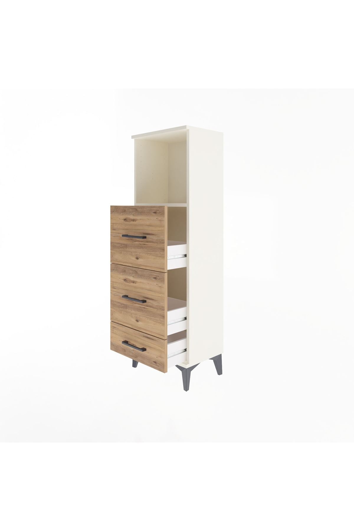 Arges Dolap Tek Raflı 3 Çekmeceli 44x30x134 Aytaşı-Çam