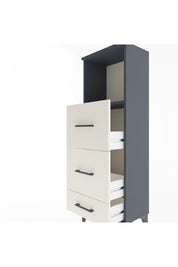 Arges Dolap Tek Raflı 3 Çekmeceli 44x30x134 Antrasit-Aytaşı