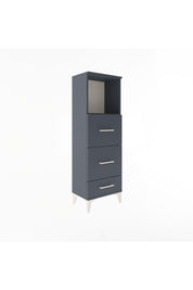 Arges Dolap Tek Raflı 3 Çekmeceli 44x30x134 Antrasit-Antrasit