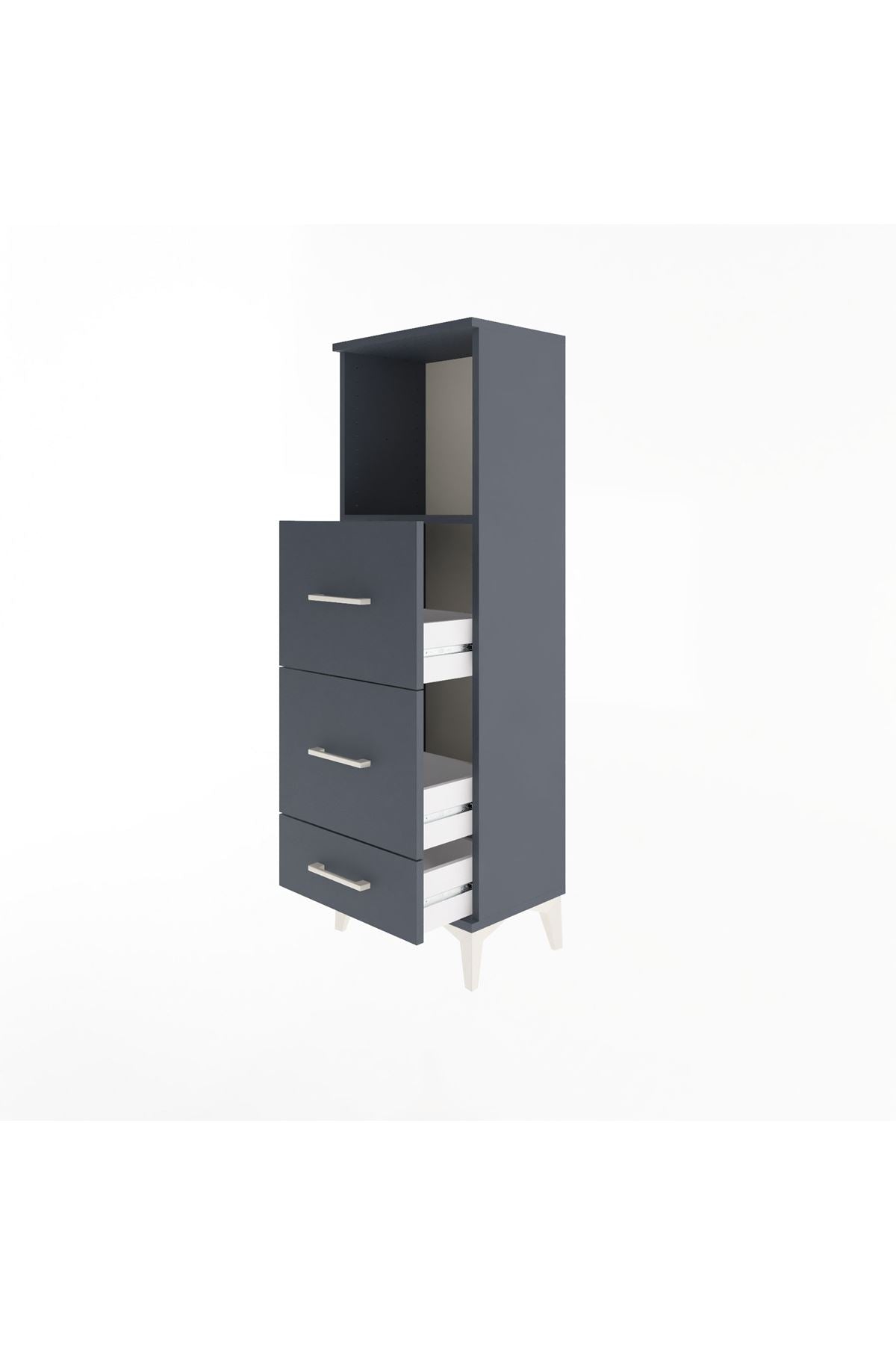 Arges Dolap Tek Raflı 3 Çekmeceli 44x30x134 - S16M019V5A