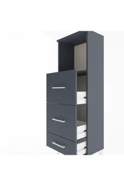 Arges Dolap Tek Raflı 3 Çekmeceli 44x30x134 Antrasit-Antrasit