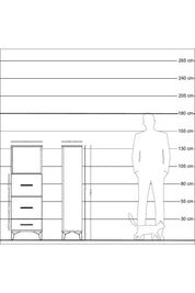 Arges Dolap Tek Raflı 3 Çekmeceli 44x30x134 Çam-Aytaşı