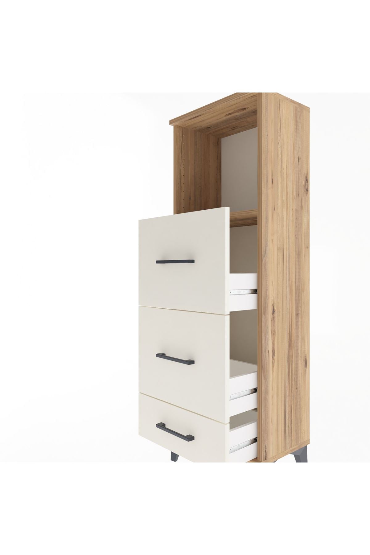 Arges Dolap Tek Raflı 3 Çekmeceli 44x30x134 - S16M019V7A