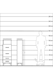 Arges Dolap Tek Raflı 4 Çekmeceli 44x30x134 Aytaşı-Antrasit