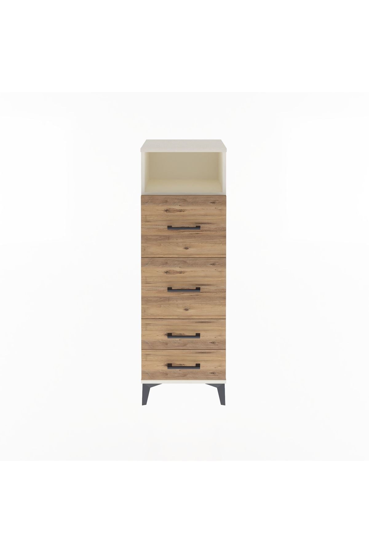 Arges Dolap Tek Raflı 4 Çekmeceli 44x30x134 Aytaşı-Çam