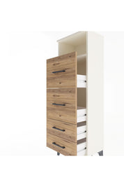 Arges Dolap Tek Raflı 4 Çekmeceli 44x30x134 Aytaşı-Çam