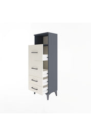 Arges Dolap Tek Raflı 4 Çekmeceli 44x30x134 Antrasit-Aytaşı