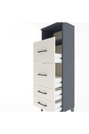 Arges Dolap Tek Raflı 4 Çekmeceli 44x30x134 Antrasit-Aytaşı