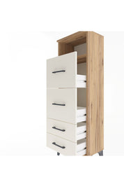 Arges Dolap Tek Raflı 4 Çekmeceli 44x30x134 Çam-Aytaşı