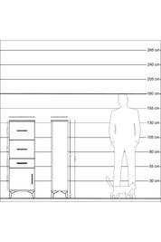 Arges Dolap 3 Çekmeceli Tek Kapaklı 44x30x134 Antrasit-Aytaşı
