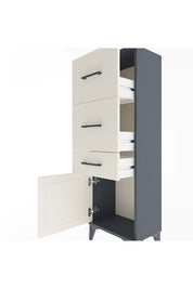 Arges Dolap 3 Çekmeceli Tek Kapaklı 44x30x134 Antrasit-Aytaşı