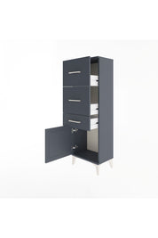Arges Dolap 3 Çekmeceli Tek Kapaklı 44x30x134 Antrasit-Antrasit