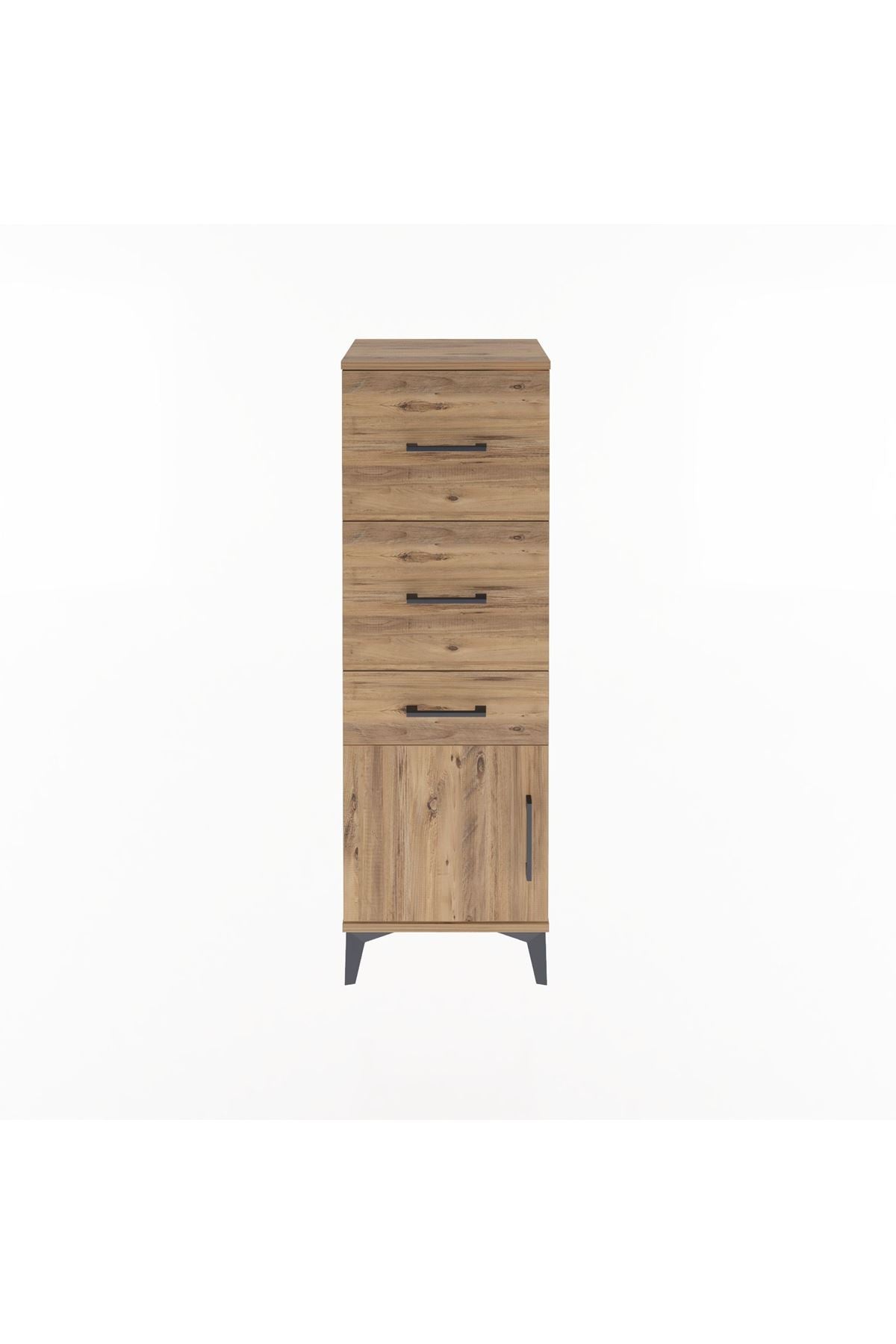 Arges Dolap 3 Çekmeceli Tek Kapaklı 44x30x134 Çam-Çam