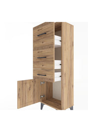 Arges Dolap 3 Çekmeceli Tek Kapaklı 44x30x134 Çam-Çam