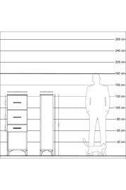 Arges Dolap 3 Çekmeceli 44x30x134 Antrasit-Antrasit