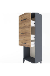 Arges Dolap 3 Çekmeceli 44x30x134 Antrasit-Çam