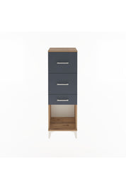 Arges Dolap 3 Çekmeceli 44x30x134 Çam-Antrasit