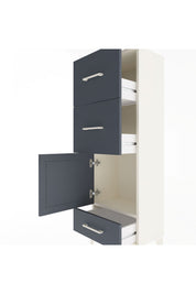 Arges Dolap Tek Raflı 3 Çekmeceli Tek Kapaklı 44x30x134 Aytaşı-Antrasit