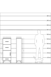 Arges Dolap Tek Raflı 3 Çekmeceli Tek Kapaklı 44x30x134 Aytaşı-Çam