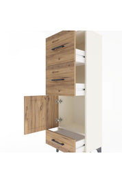 Arges Dolap Tek Raflı 3 Çekmeceli Tek Kapaklı 44x30x134 Aytaşı-Çam