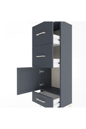 Arges Dolap Tek Raflı 3 Çekmeceli Tek Kapaklı 44x30x134 Antrasit-Antrasit
