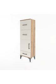 Arges Dolap Tek Raflı 3 Çekmeceli Tek Kapaklı 44x30x134 Çam-Aytaşı