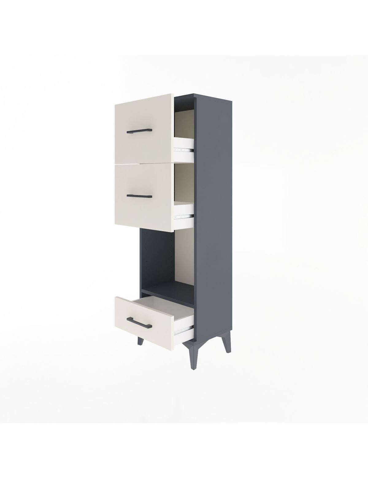Arges Dolap Tek Raflı 3 Çekmeceli 44x30x134 - S16M024V4A
