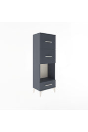 Arges Dolap Tek Raflı 3 Çekmeceli 44x30x134 Antrasit-Antrasit