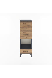 Arges Dolap Tek Raflı 3 Çekmeceli 44x30x134 Antrasit-Çam