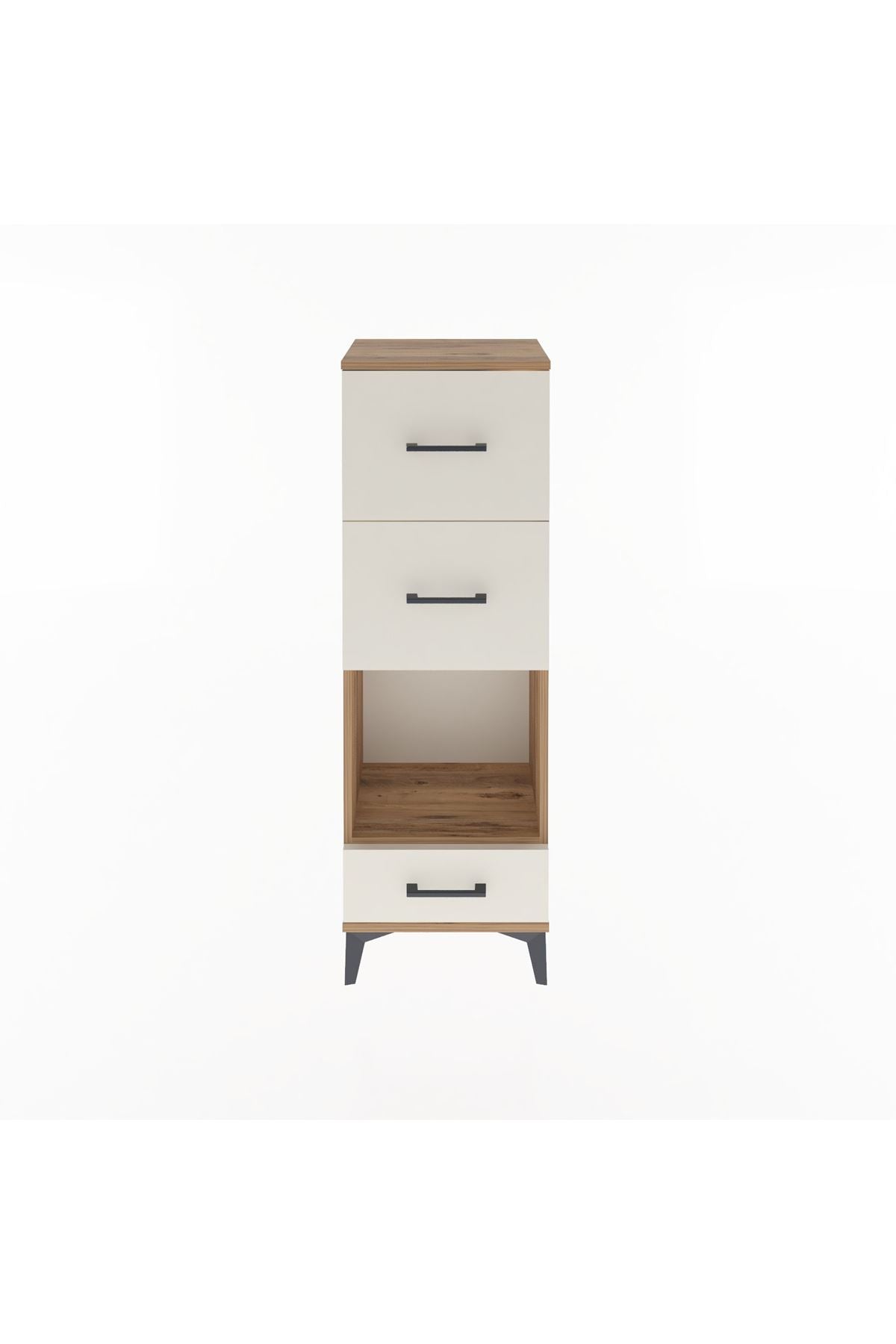 Arges Dolap Tek Raflı 3 Çekmeceli 44x30x134 Çam-Aytaşı