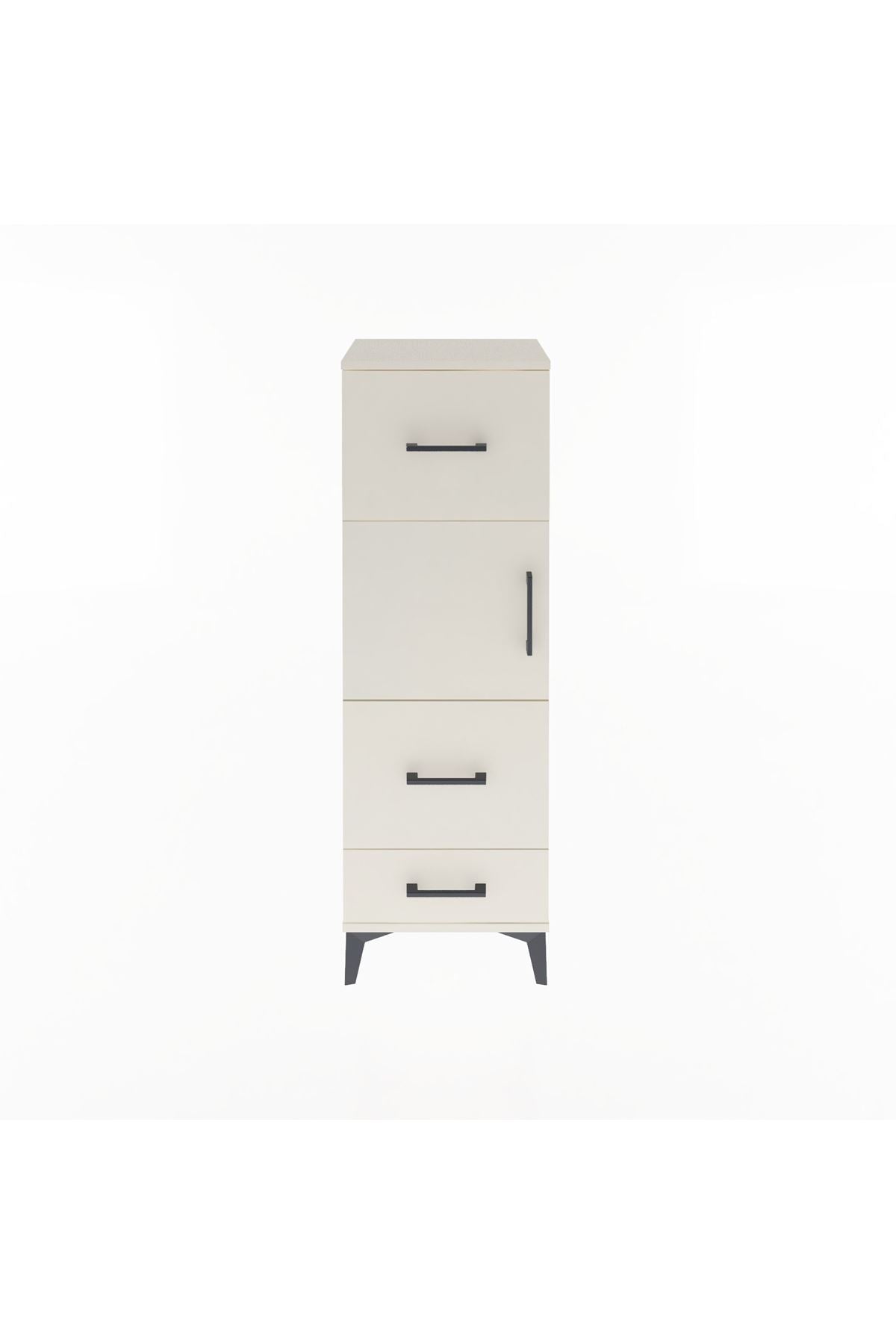 Arges Dolap Tek Raflı 3 Çekmeceli Tek Kapaklı 44x30x134 Aytaşı-Aytaşı