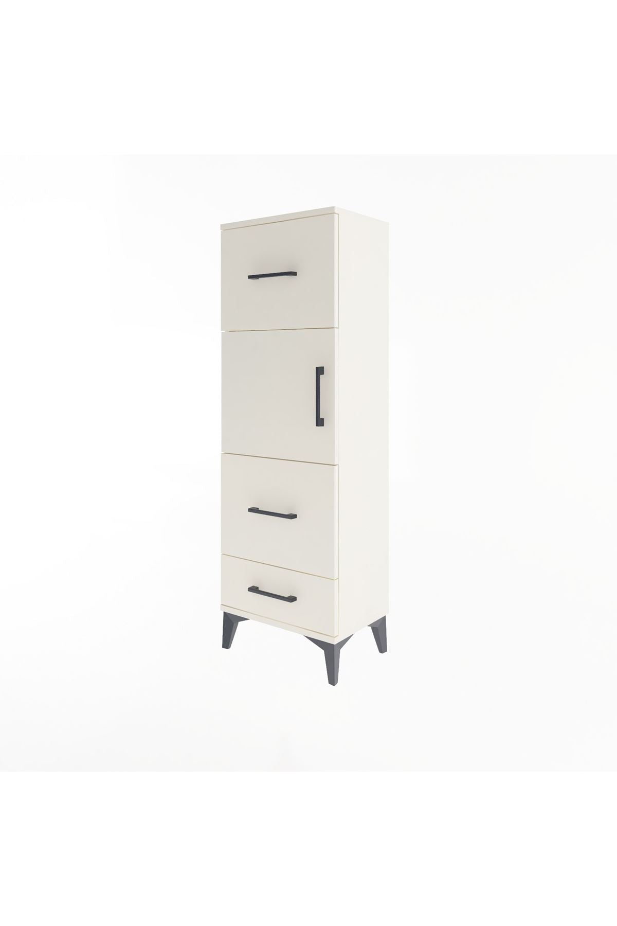 Arges Dolap Tek Raflı 3 Çekmeceli Tek Kapaklı 44x30x134 Aytaşı-Aytaşı