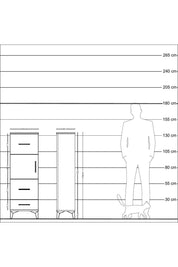 Arges Dolap Tek Raflı 3 Çekmeceli Tek Kapaklı 44x30x134 Aytaşı-Aytaşı