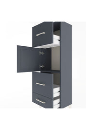Arges Dolap Tek Raflı 3 Çekmeceli Tek Kapaklı 44x30x134 Antrasit-Antrasit