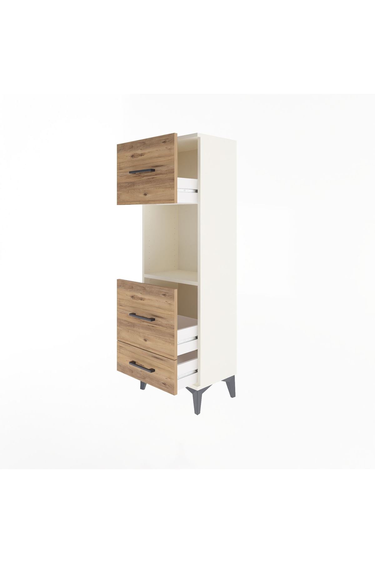 Arges Dolap Tek Raflı 3 Çekmeceli 44x30x134 Aytaşı-Çam