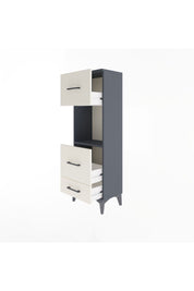 Arges Dolap Tek Raflı 3 Çekmeceli 44x30x134 Antrasit-Aytaşı