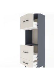 Arges Dolap Tek Raflı 3 Çekmeceli 44x30x134 Antrasit-Aytaşı