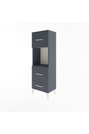 Arges Dolap Tek Raflı 3 Çekmeceli 44x30x134 Antrasit-Antrasit