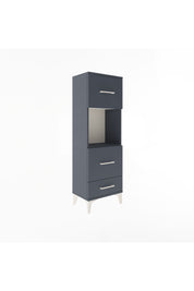 Arges Dolap Tek Raflı 3 Çekmeceli 44x30x134 Antrasit-Antrasit