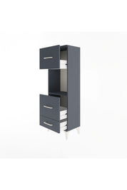 Arges Dolap Tek Raflı 3 Çekmeceli 44x30x134 Antrasit-Antrasit