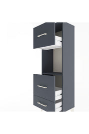 Arges Dolap Tek Raflı 3 Çekmeceli 44x30x134 Antrasit-Antrasit